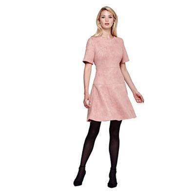 Yumi pink Suedette Flared Dress